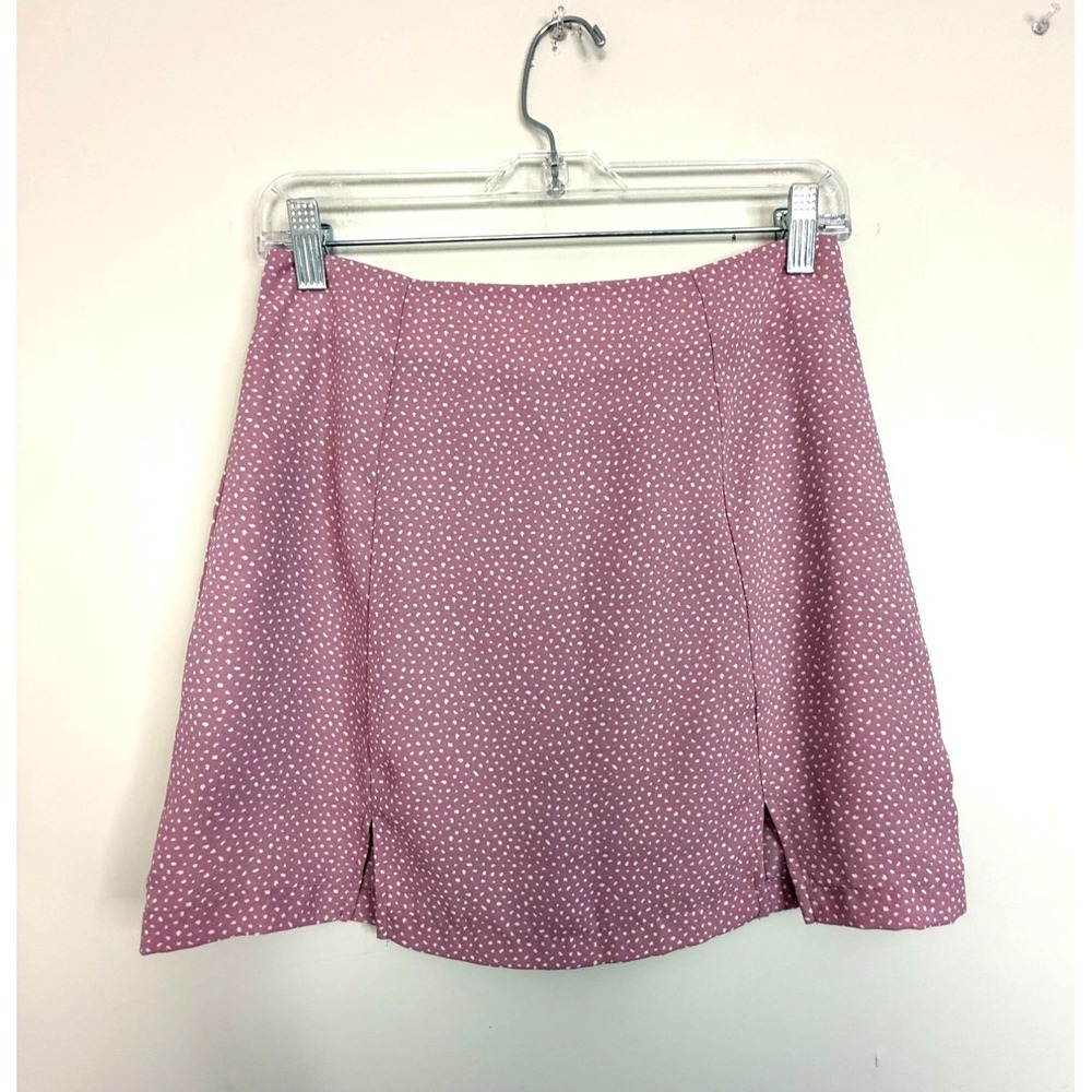Altar'd State Skirt Mauve Leopard Polka Dot Print Mini Size Medium Slit